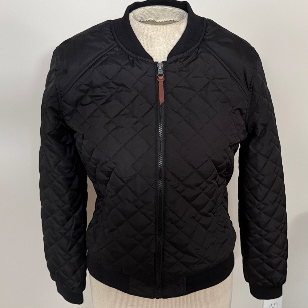 Ashley By 26 International Black Quilted Bomber Jacket